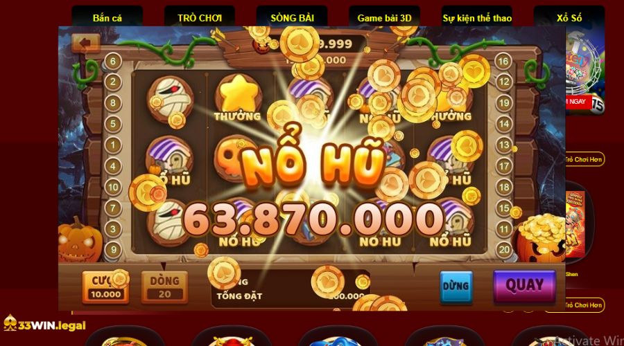 sảnh nổ hũ 33win